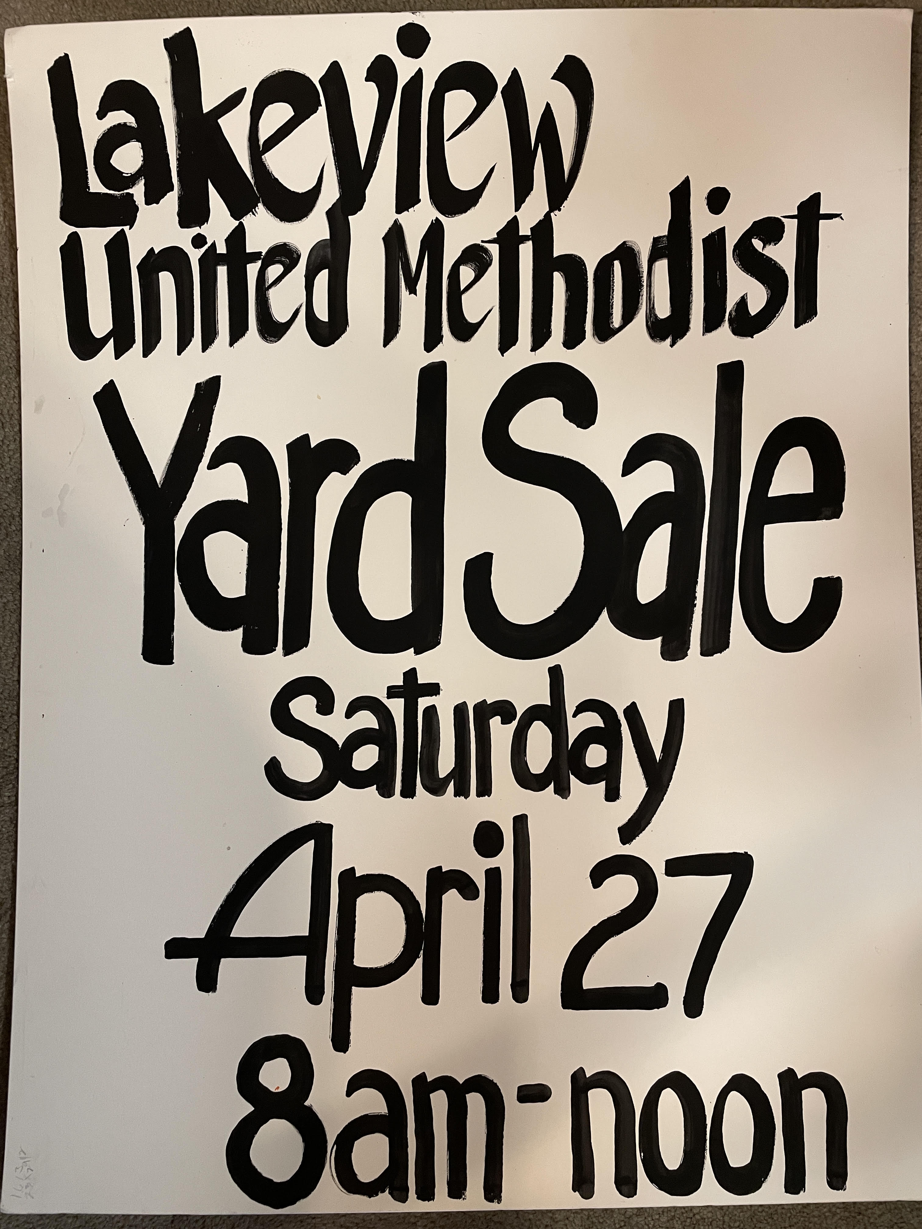 yard sale April 27